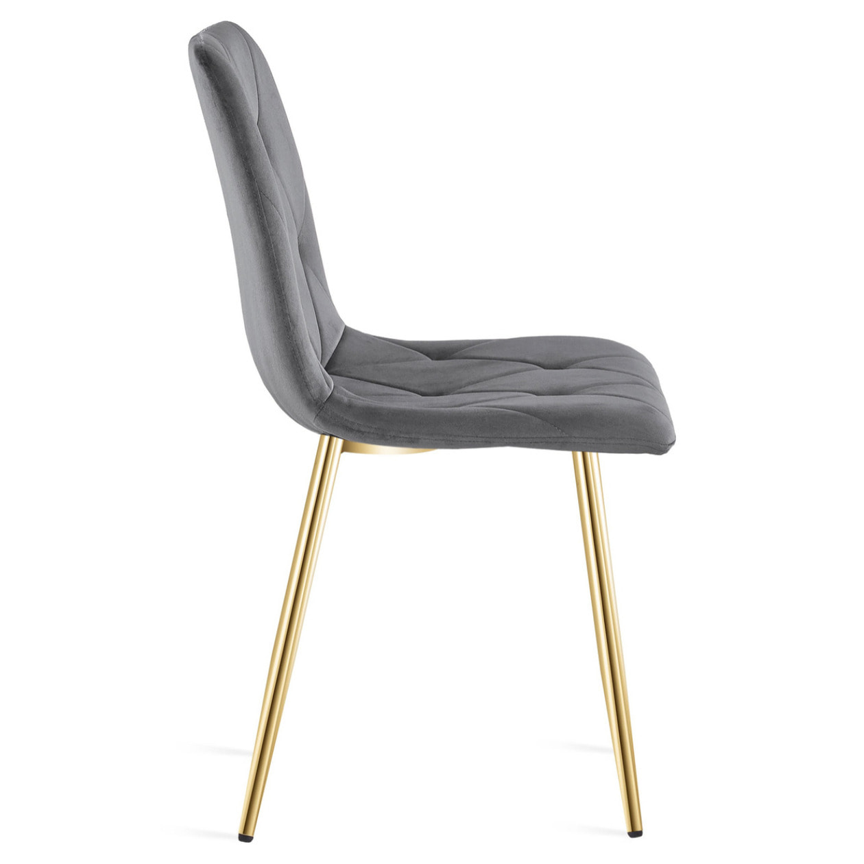 Sedia Libra in velluto grigio scuro con gambe dorate