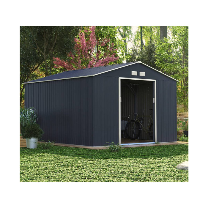 Abri de jardin métal "Vegas" - 12.98 m² - Gris