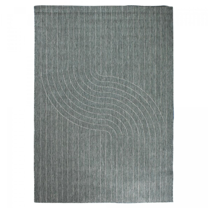 Tapis d'extérieur reversible Faje vert motif tendance ton sur ton