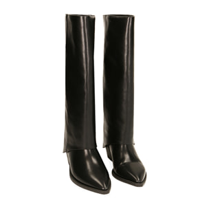 Botas negras, tacón de 8 cm