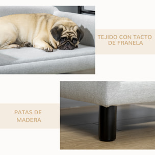 Sofá para Perros Medianos Cama Elevada para Perros con Patas de Madera Cama para Mascotas Carga 20 kg 82x54x36 cm Gris