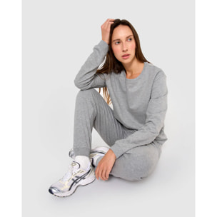 Pantalón largo básico deportivo gris claro