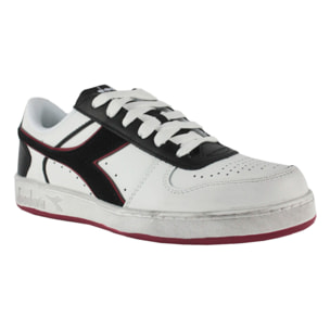 Zapatillas Sneaker para Hombre - DIADORA Magic basket low icona leather 501.178568 01 C5019 White/Red granata