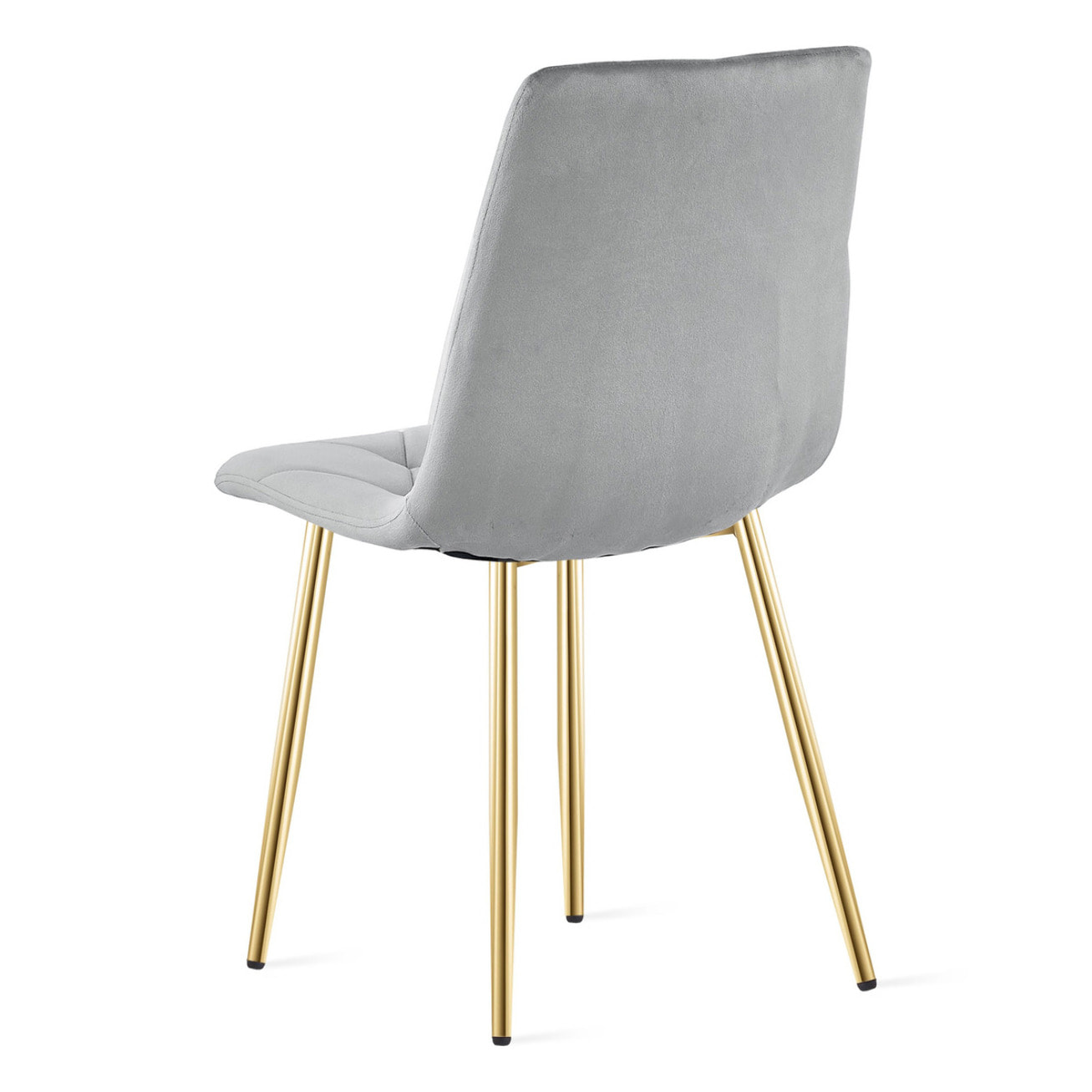 Sedia Libra in Velluto Grigio Chiaro con Gambe Oro