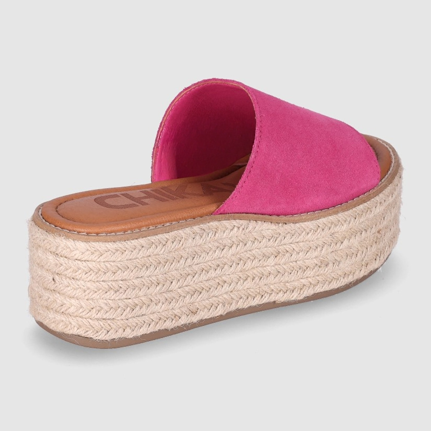 Sandalias de Serraje - Fucsia - Tacón: 6 cm
