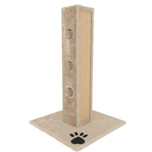 Albero per Gatto con Graffiatoio Cuccia Giocattolo Gatti Parco Giochi Tiragraffi in Sisal Naturale 80 x 45 x 45 cm Colore Beige Dixie