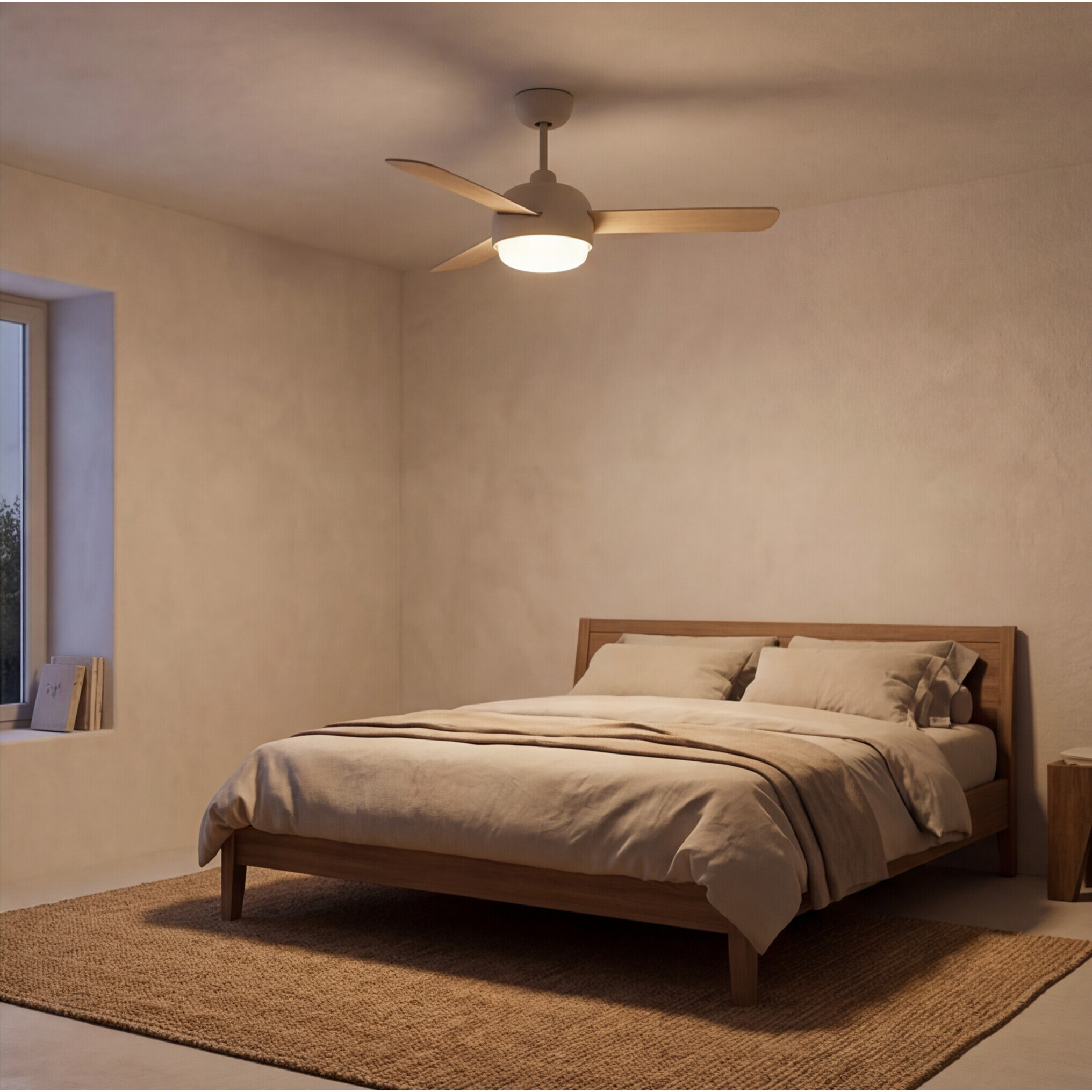Forlight Ventilador IP20 Klar E27 40W Blanco antiguo Madera