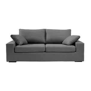 Canapé 3 pl DEULE 193 cm fixe tissu Tradition Anthracite - 100% déhoussable - Fabriqué en France