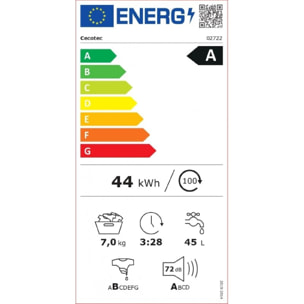 Cecotec Lavadora integrable Lavadora bolero dresscode 740 bi inverter a