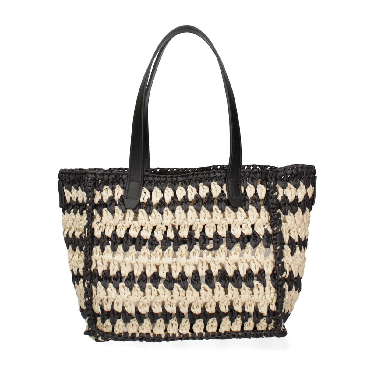 Borsa a mano da donna - Modello False - Paglia intrecciata - 32.0 x 21.0 x 14.0 cm