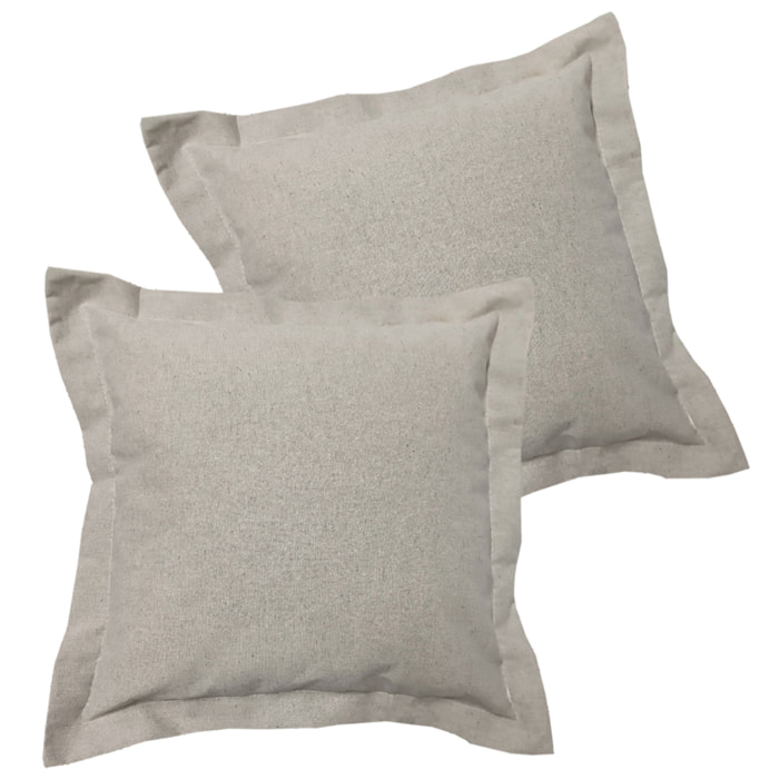 Coppia cuscini arredo grigio fodera 100% cotone riciclato imbottitura 100% polistere