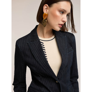 Motivi - Giacca strutturata in denim gessato - Blu