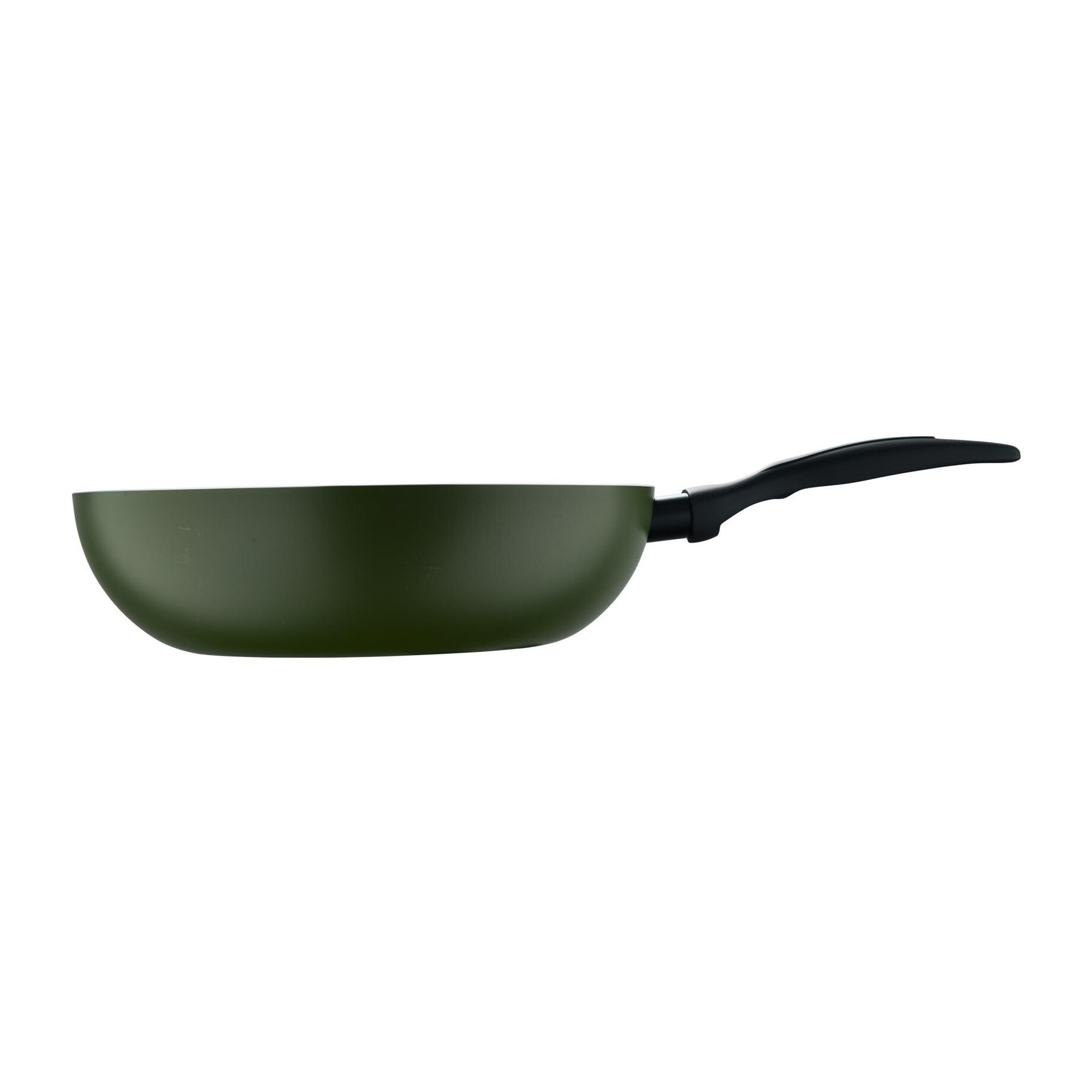 Wok ø28x7,5 cm en aluminio prensado verde, antiadherente y ligera para cocina diaria expert san ignacio
