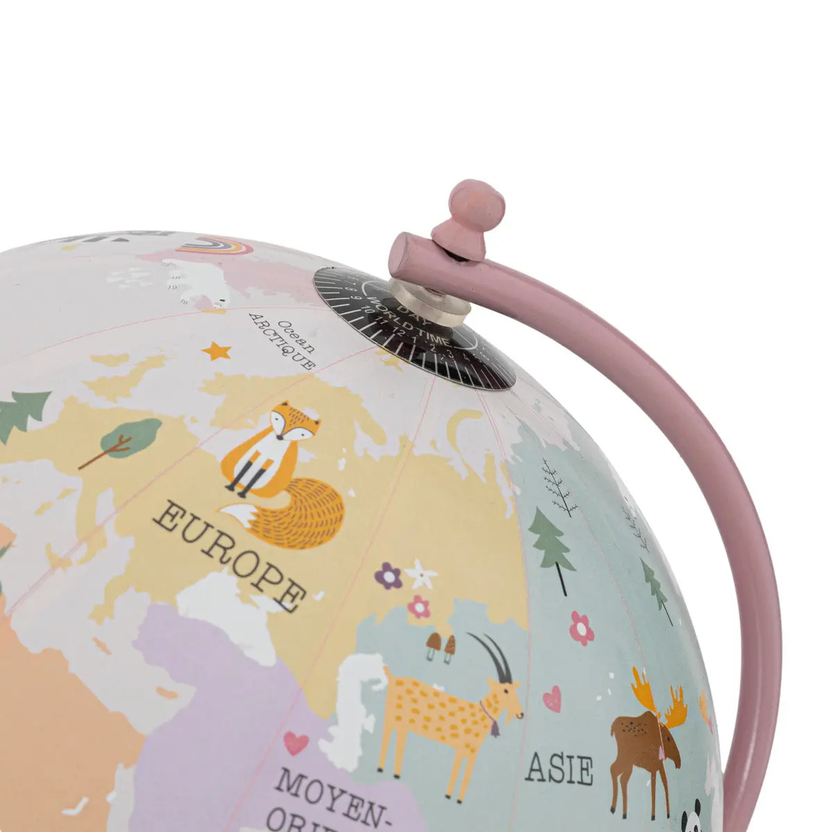 Globe enfant D.20cm base métal rose