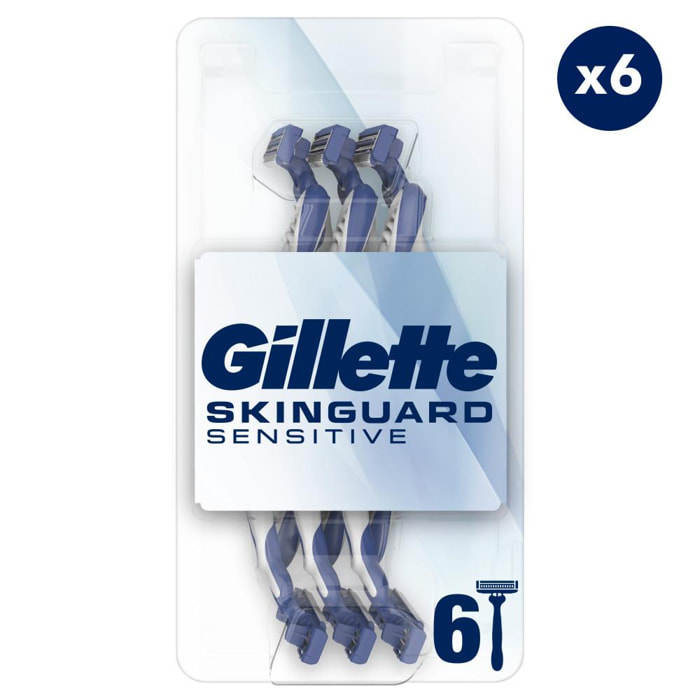 6x6 Rasoirs Jetables Skinguard, Gillette