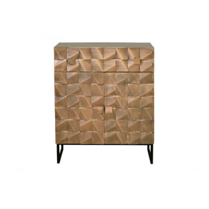 Mueble auxiliar - Madera de Mango, Bronce y Hierro - 80x42x98cm