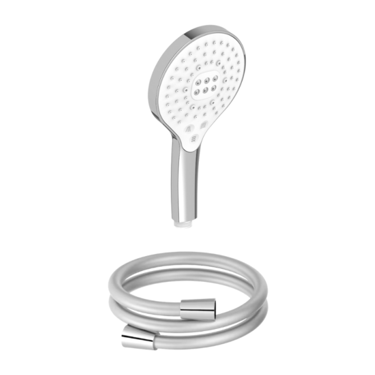 Pommeau de douche 3 jets Metro signature chrome + flexible de douche lisse anti-torsion 160 cm Chrome