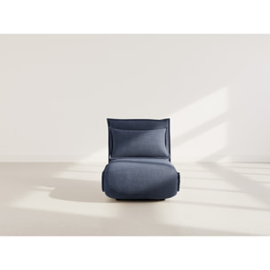 Candice - Banquette 1 place convertible clic-clac en velours côtelé - Bleu nuit