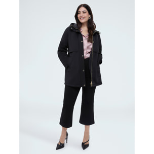 Fiorella Rubino - Pantaloni Kick Flare vita elasticizzata asimmetrica - Nero