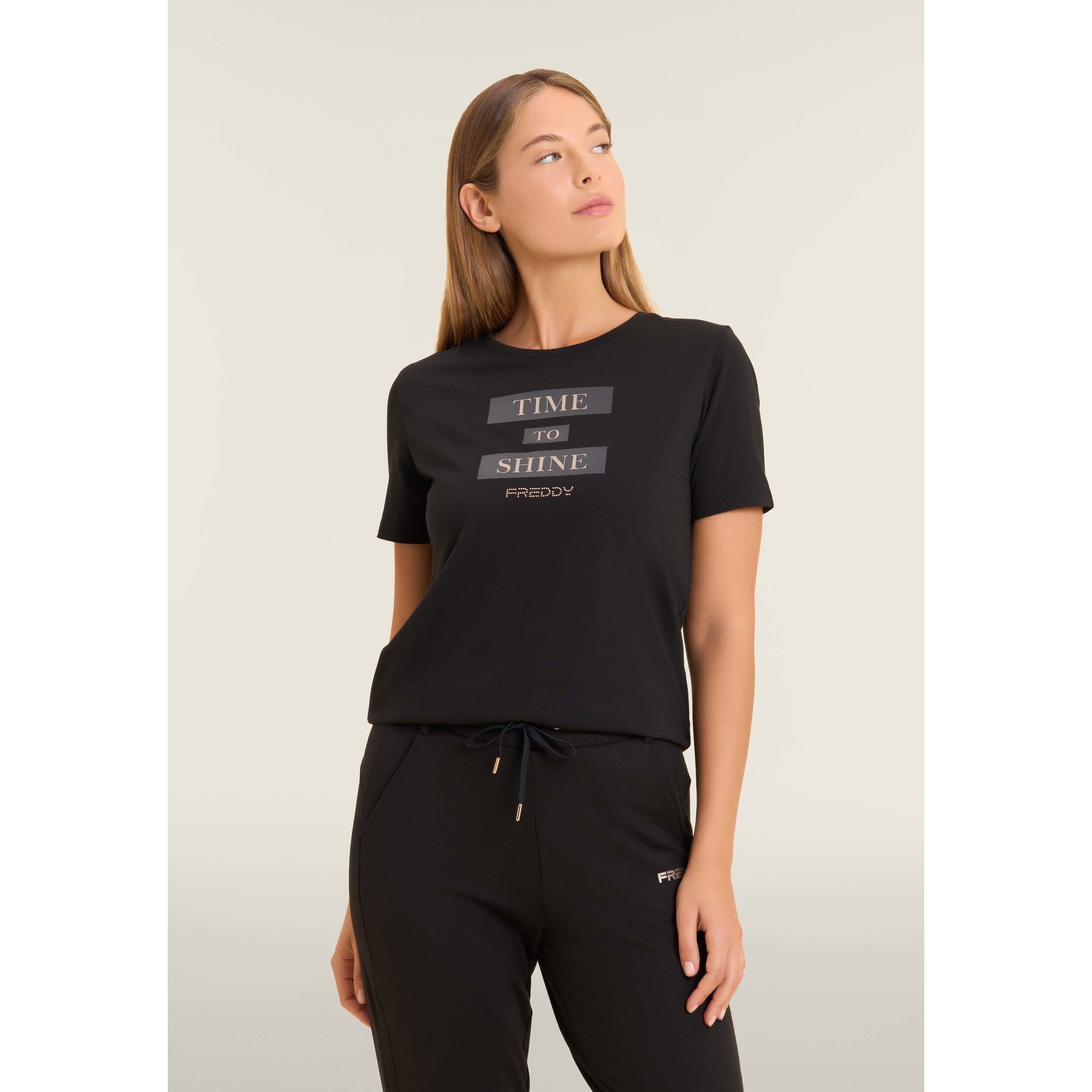 T-shirt da donna con grafica e slogan motivazionale