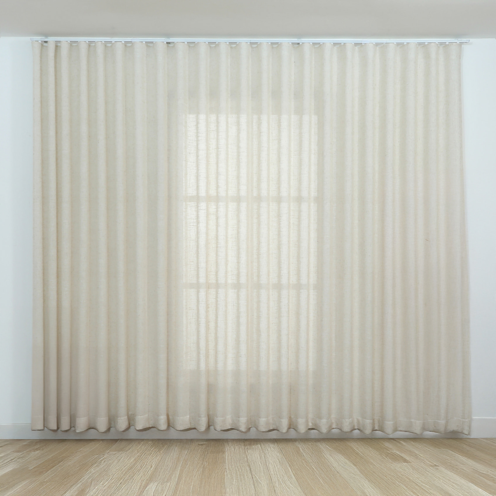 Kit rail extensible + Voilage poly-lin wave - Lin