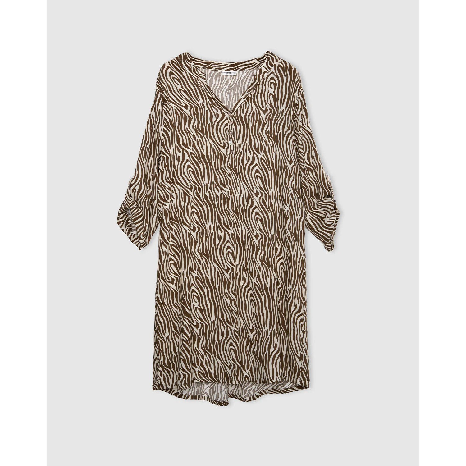 Vestido viscosa mandolia uda marrón