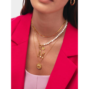 Collar Chic Pearl Acero Baño Oro