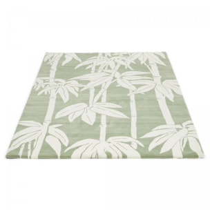 Tapis salon et chambre fait à la main en laine motif floral DEFI