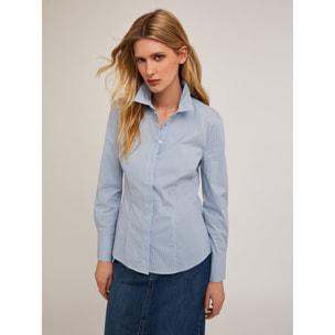 Motivi - Camicia in popeline a righe - Azzurro