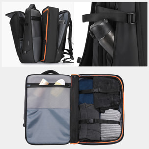 Zaino espandibile da 36L/50L con strato impermeabile, porta laptop 17,3". Presa USB esterna.