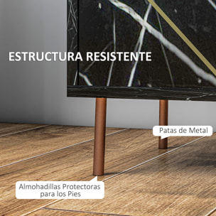 Mesita de Noche Moderna Mesilla de Noche con Efecto Mármol Compartimiento Abierto y Cajón Mesa de Noche para Dormitorio 39x30x50 cm Negro