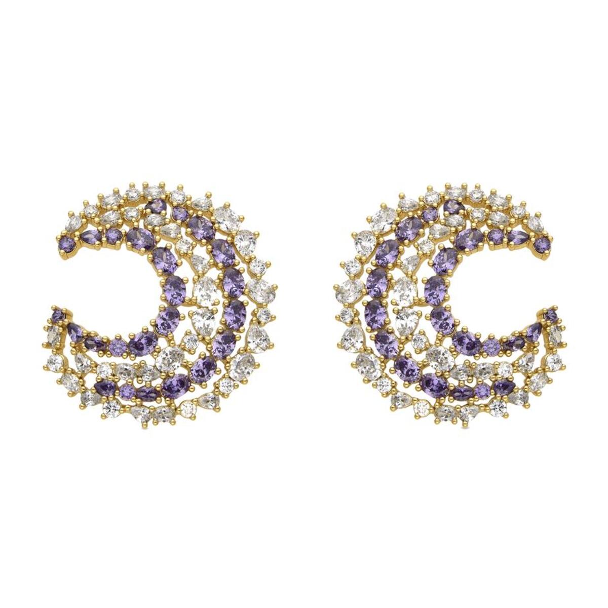 Pendientes con Circonita Multicolor acabado oro 18k