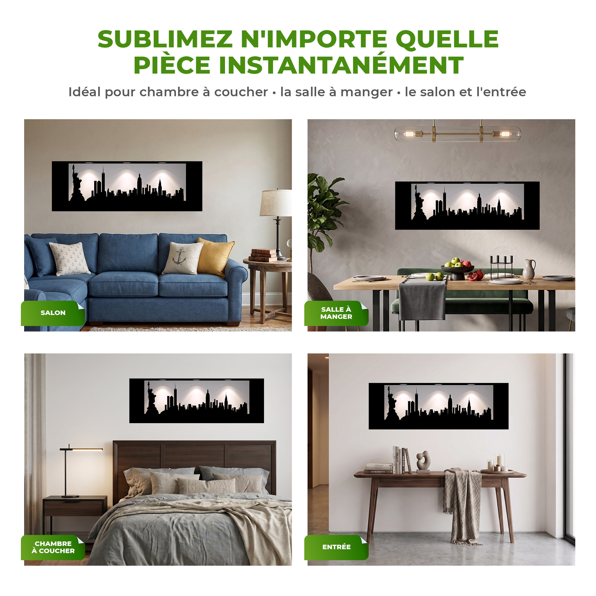 Stickers muraux 3D | Sticker Mural Autocollant effet 3D New-York - Stickers adhésifs 3D Chambre Salon Trompe l'oeil