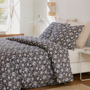 Parure housse de couette imprimé 100% gaze de coton - sakuria