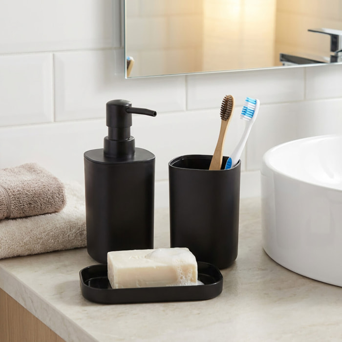 Ensemble 3 accessoires de salle de bain LONA Noir MSV