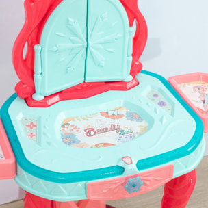 Coiffeuse enfant miroir triptyque avec tabouret effets sons lumières