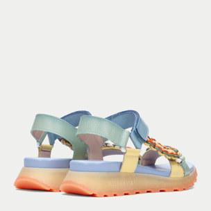 Sandalia Sport Maui Eucalipto banana celeste 4,5 cm