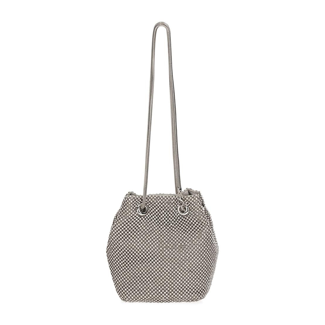 Mini bag secchiello argento metallico