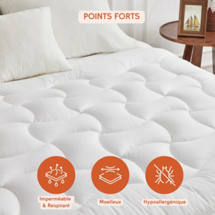 Surmatelas AirProtect 2 en 1 | Alèse et protège-matelas intégrés | 2 cm de confort | Imperméable, moelleux, aéré, hypoallergénique