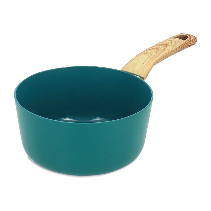 Casserole 18cm en aluminium recyclé bleu canard - tous feux COLORAMA