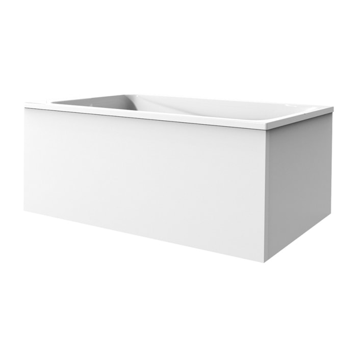 Tablier frontal pour baignoire rectangulaire 180 x 90 x 60 cm installation angle Blanc mat