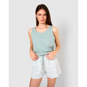 Pijama tirantes algodón noruega azul