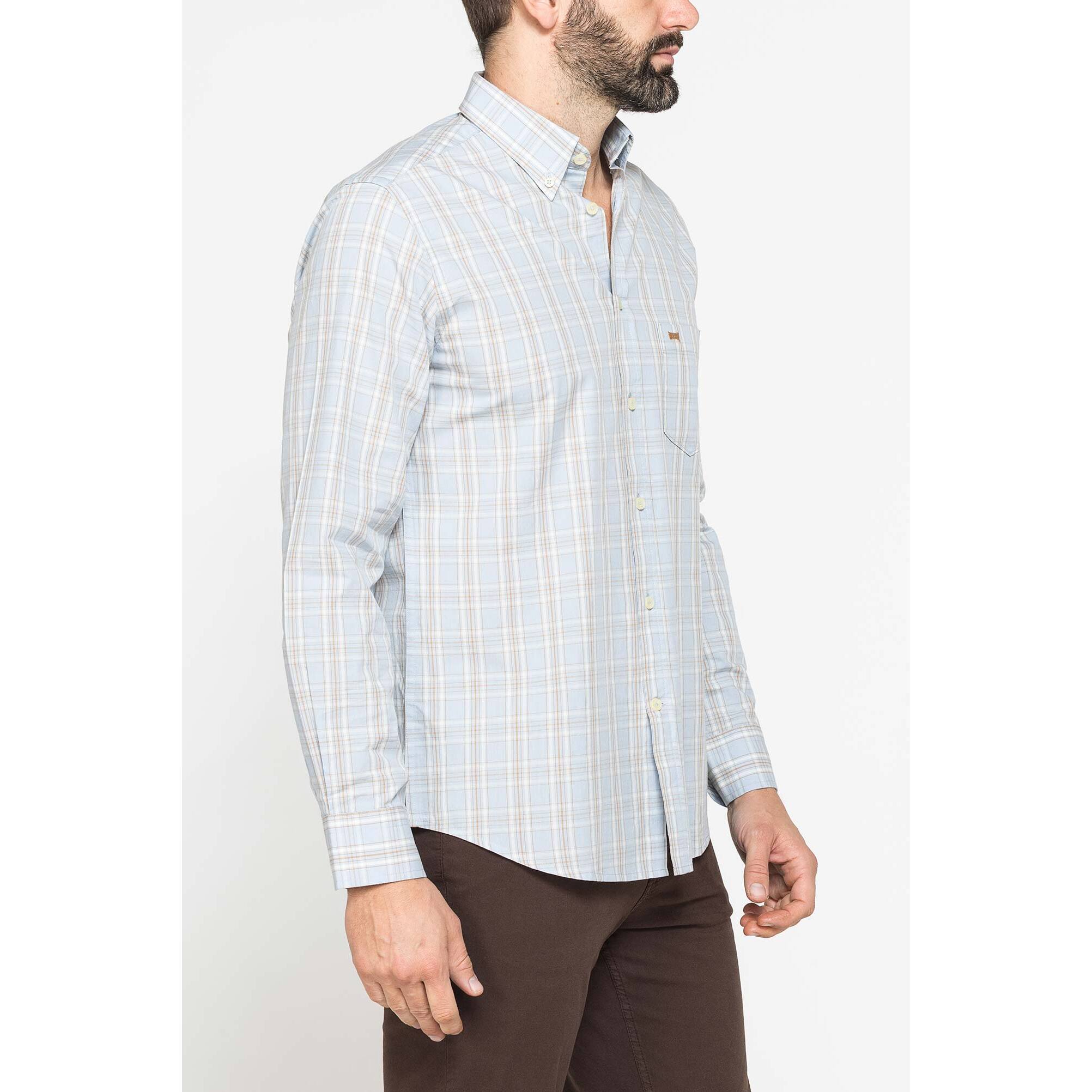 CAMICIA BUTTON-DOWN CON MANICA LUNGA E TASCHINO