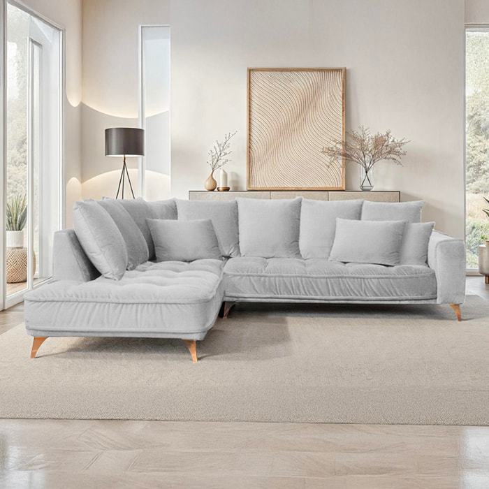 Canapé d'Angle Gauche Tissu Altamo, 4 Places, Housse Déhoussable, Style Scandinave