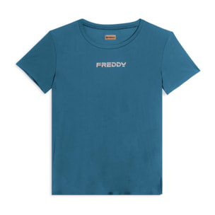 T-shirt tecnica con spacchi laterali e fit regolare