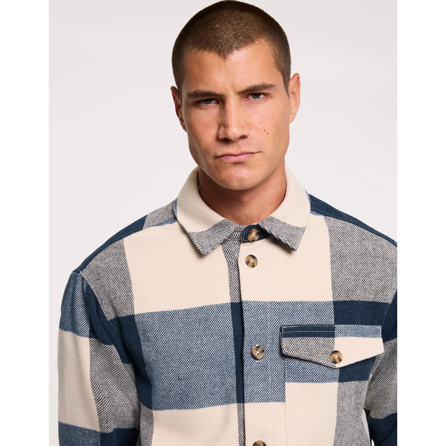 Sobrecamisa a Cuadros Azul Marino - Manem