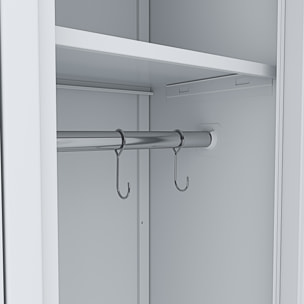 Armadietto Spogliatoio Armadio Sporco Pulito 2 Posti In Lamiera Di Acciaio Salvaspazio Con Chiave Ripiano Appendiabiti Ganci Porta Cartellino Grigio