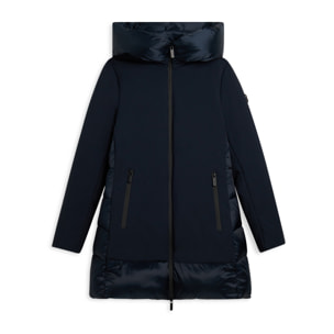 Piumino lungo donna opaco e lucido con cappuccio