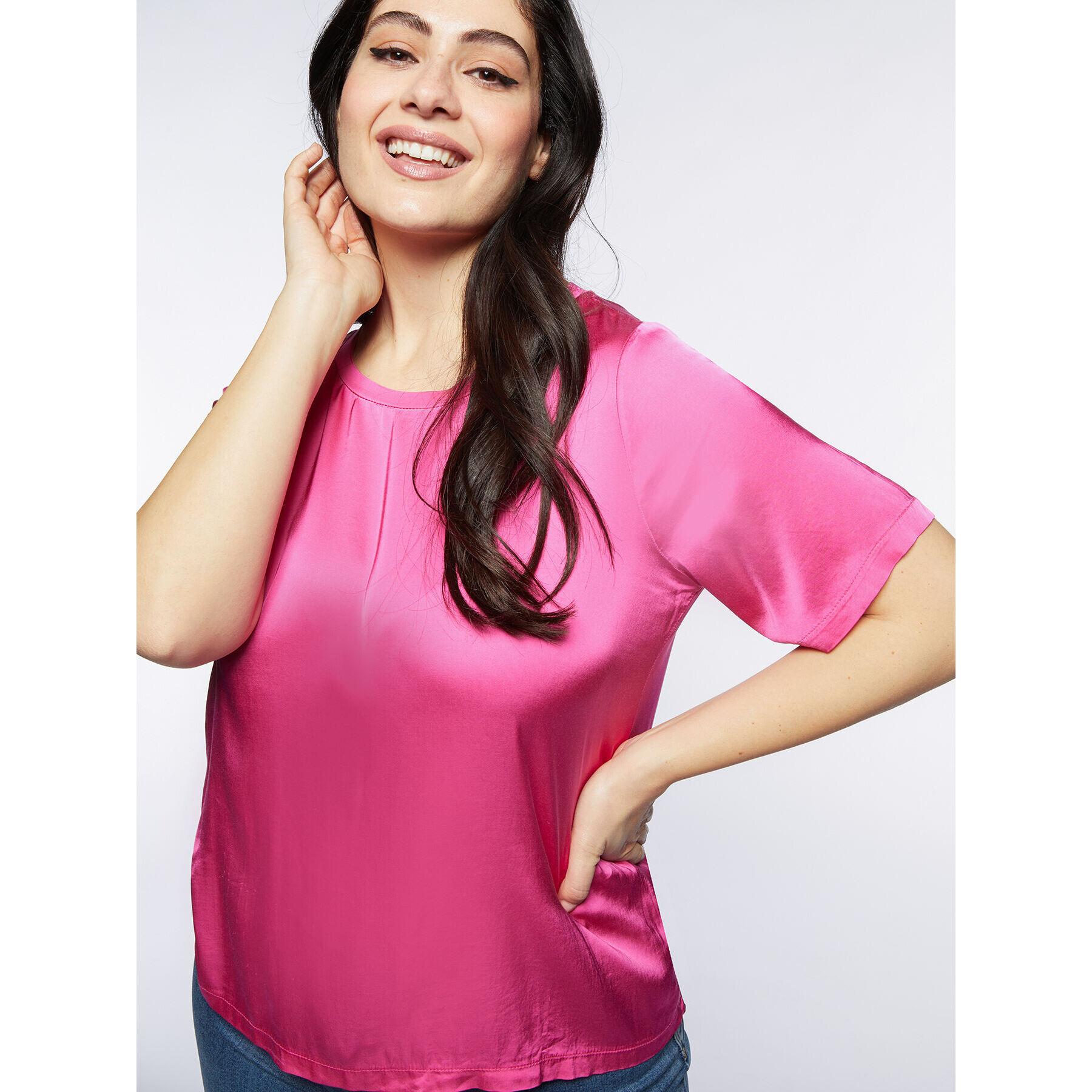 Fiorella Rubino - Blusa in raso fucsia - Fucsia