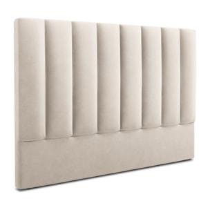 Tête de lit "Camargue" 160x120cm en velours beige clair